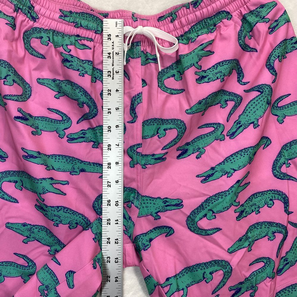 New Chubbies Pink Alligator Print Swim Trunks Board Shorts Summer Beach Wear XL - Picture 3 of 9
